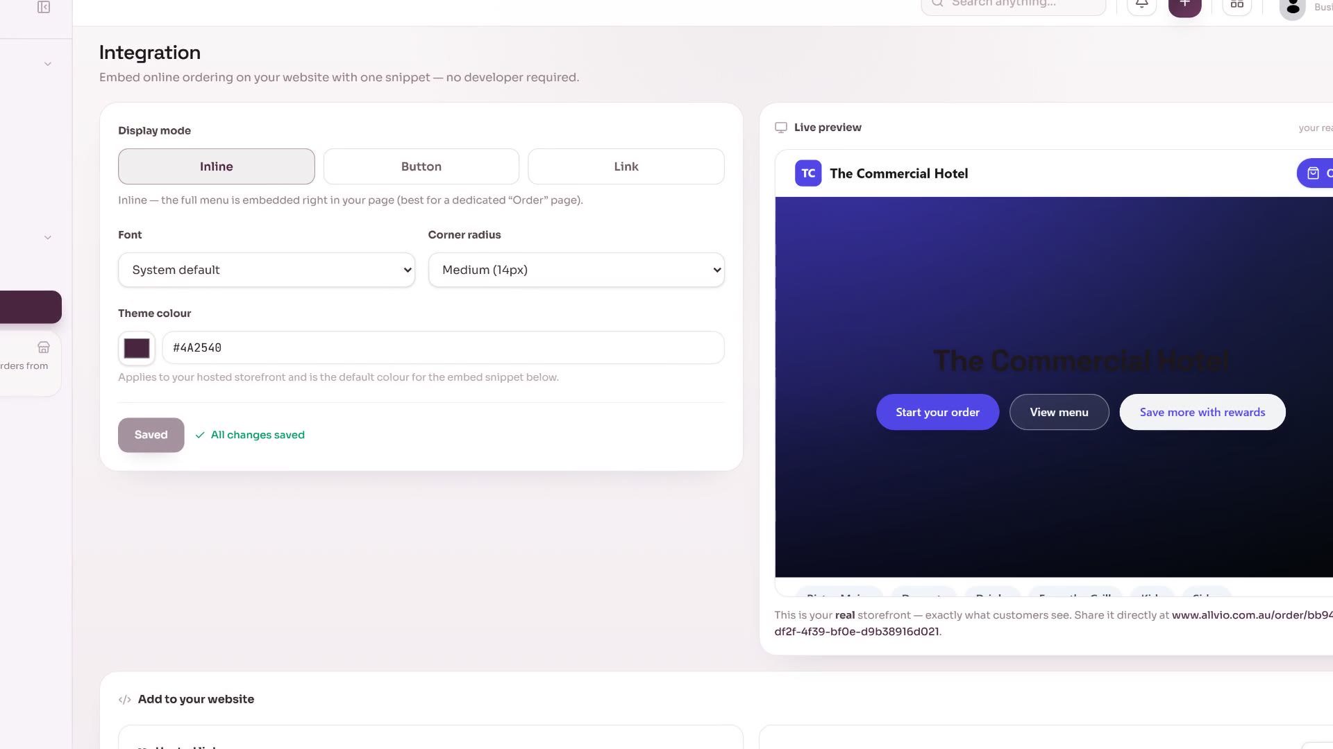 Allvio business dashboard running on a laptop and phone